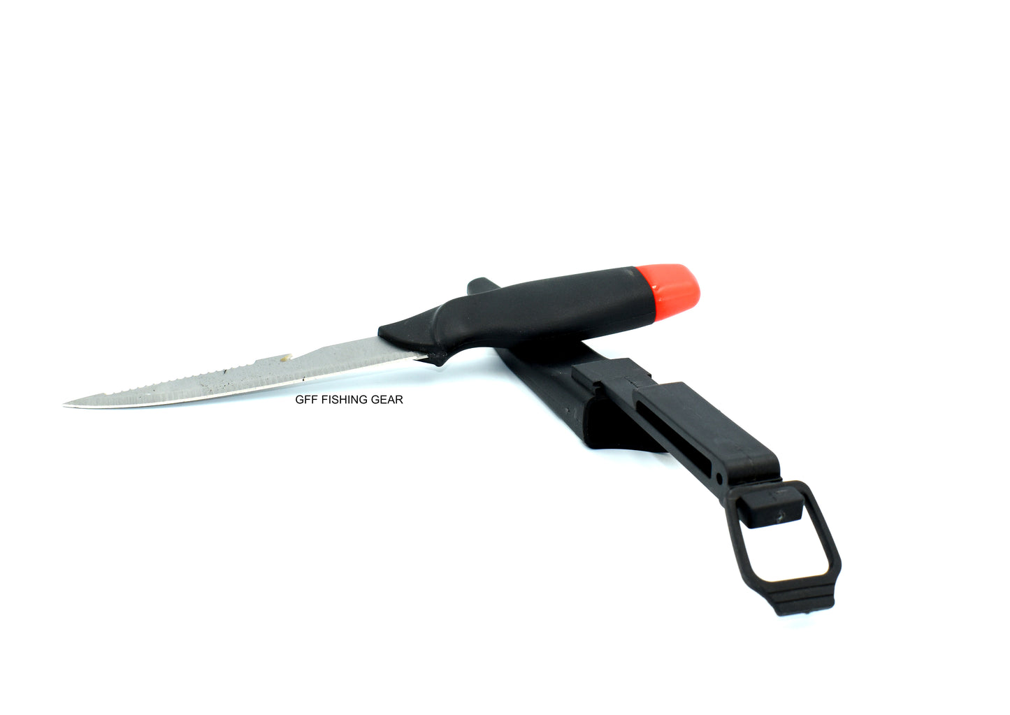 Stainless Steel Fishing Knife with Scabbard TPR Handle