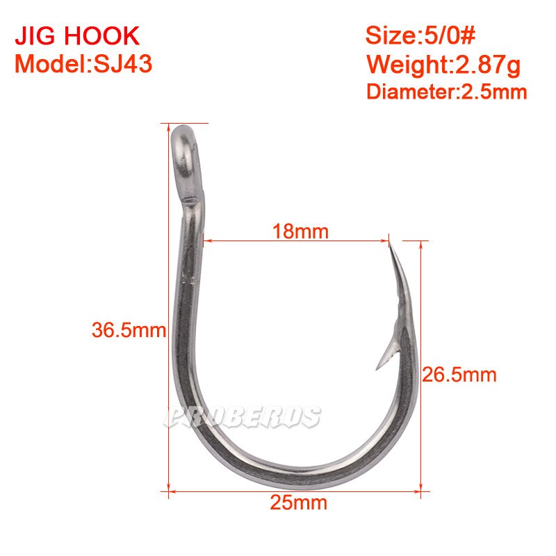 Proberos Stainless steel Jig Fishing Hooks