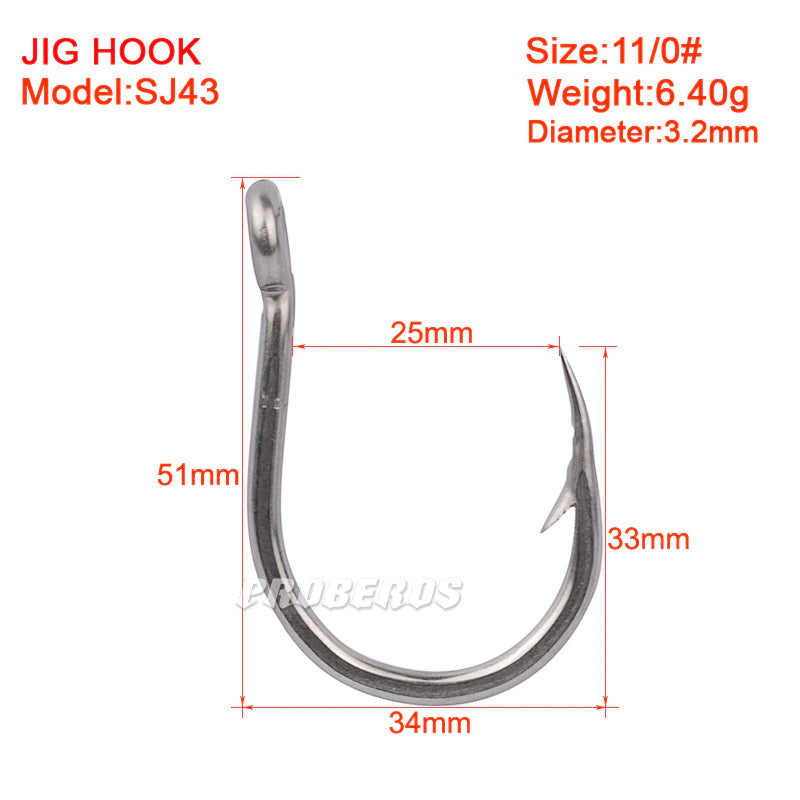 Proberos Stainless steel Jig Fishing Hooks