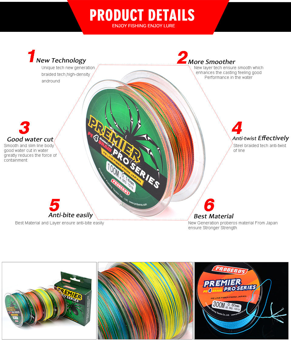Proberos 4-strand Braided Line 100m
