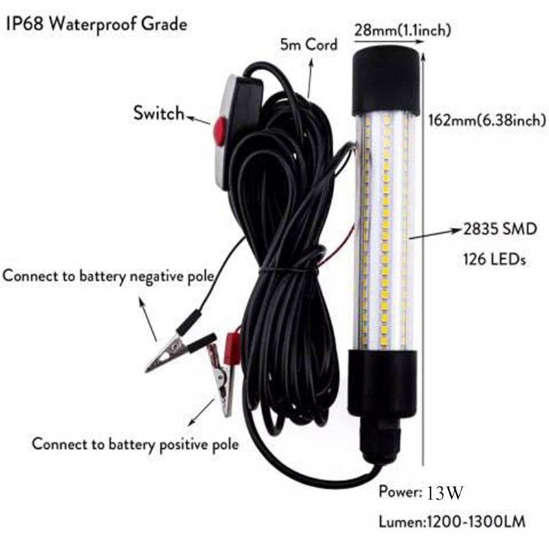 LED Submersible Fishing Light 12-24V