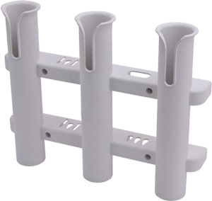 White 3-Pole Fishing Rod Holder for Boat