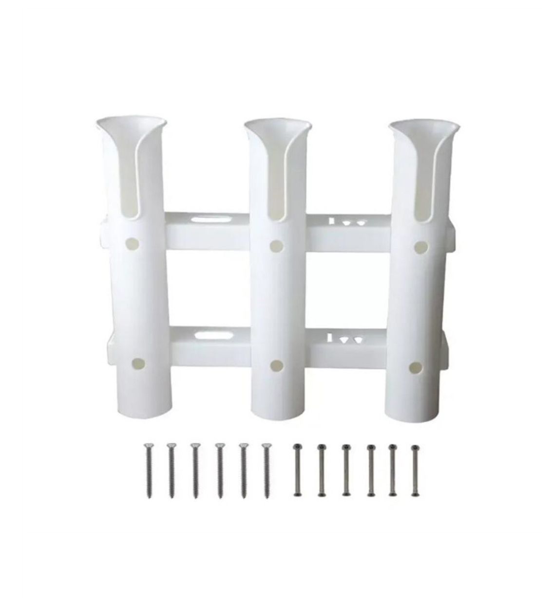 White 3-Pole Fishing Rod Holder for Boat