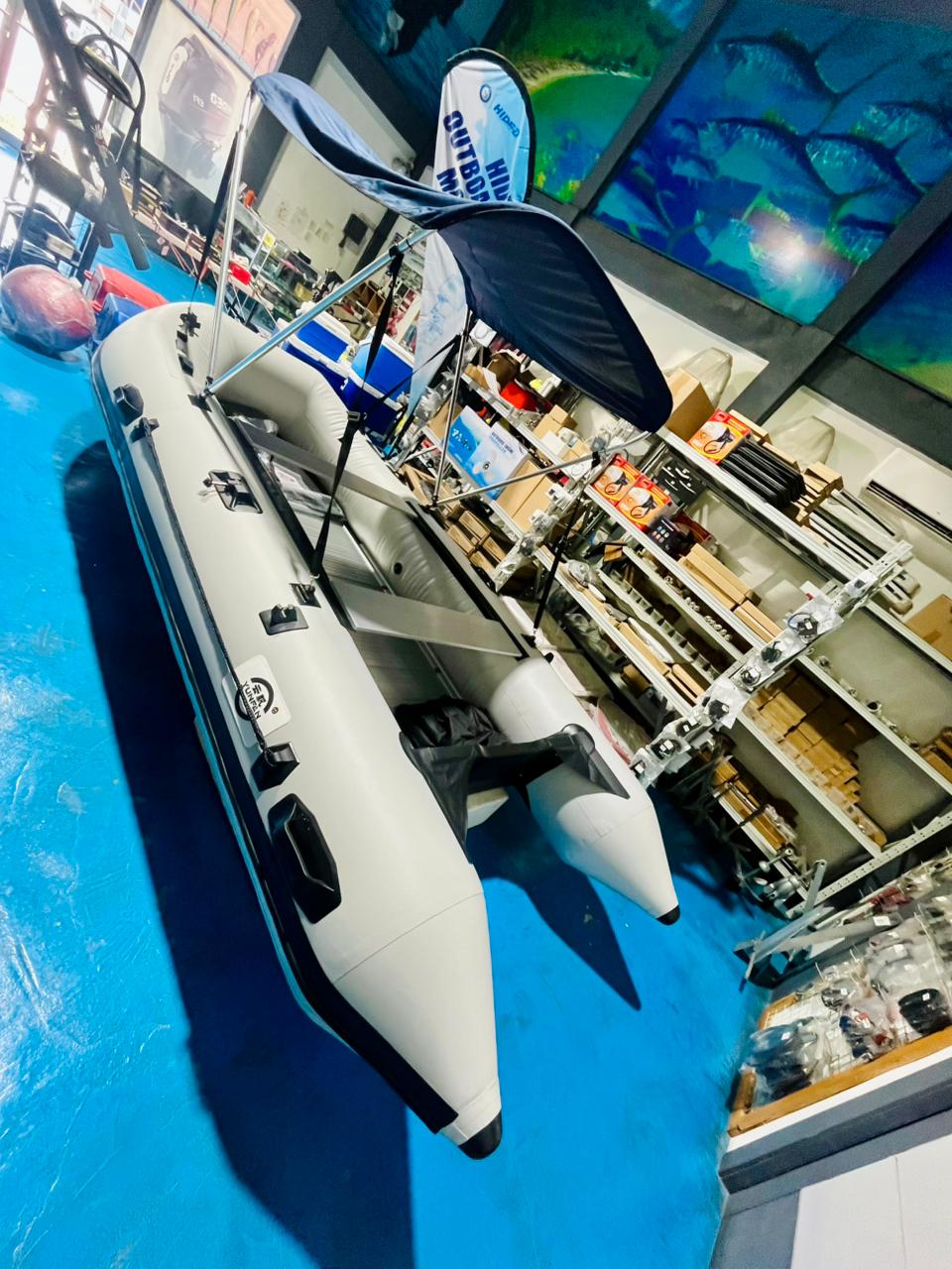 Inflatable Boat Aluminum Floor with Bimini Top