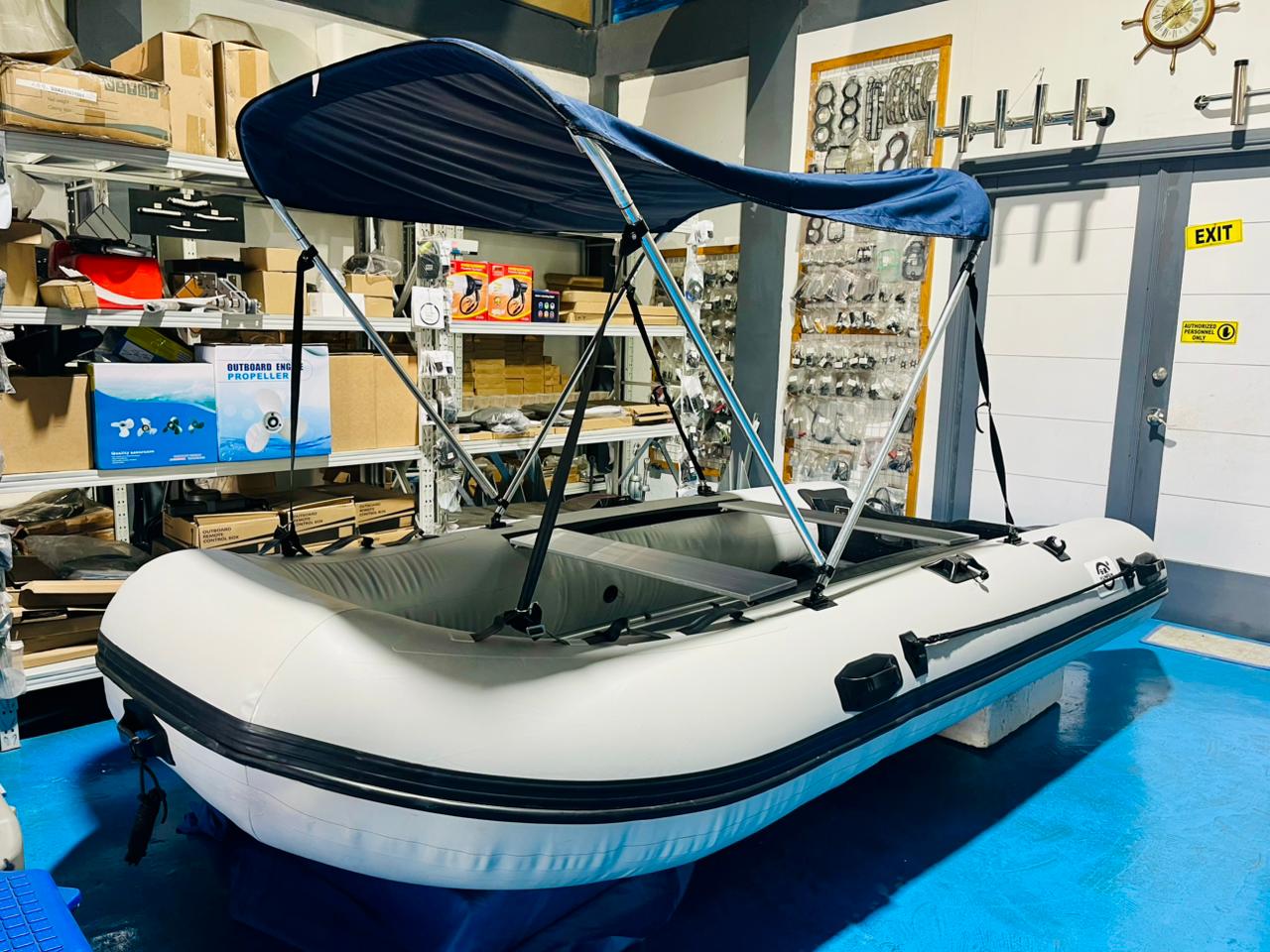 Inflatable Boat Aluminum Floor with Bimini Top