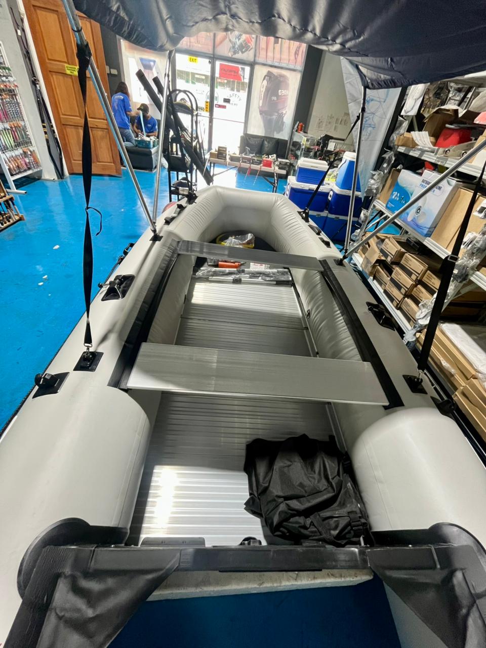 Inflatable Boat Aluminum Floor with Bimini Top