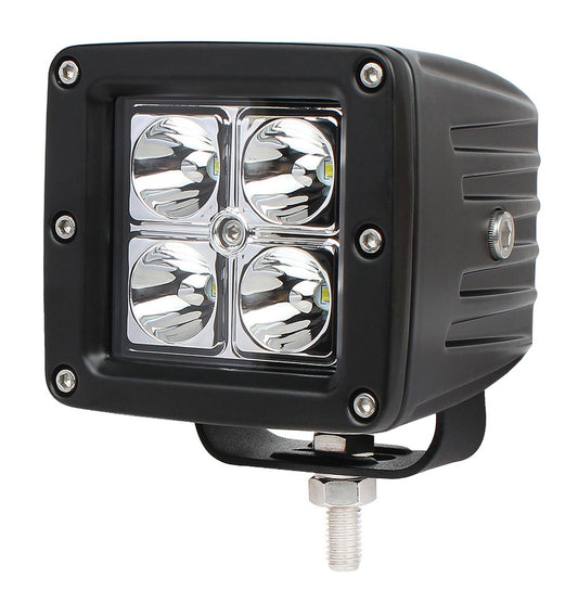 JG-995-3" 12W 9-32v w high intensity CREE LEDs spot beam, flood beam Lens cover color: clear, red, yellow, blue