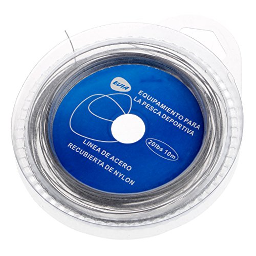 10LB-200LB Fishing line Wire Leader Vinyl Coated Stainless Steel Leader Wire 10 Meter,with 12pcs Crimps Sleeves