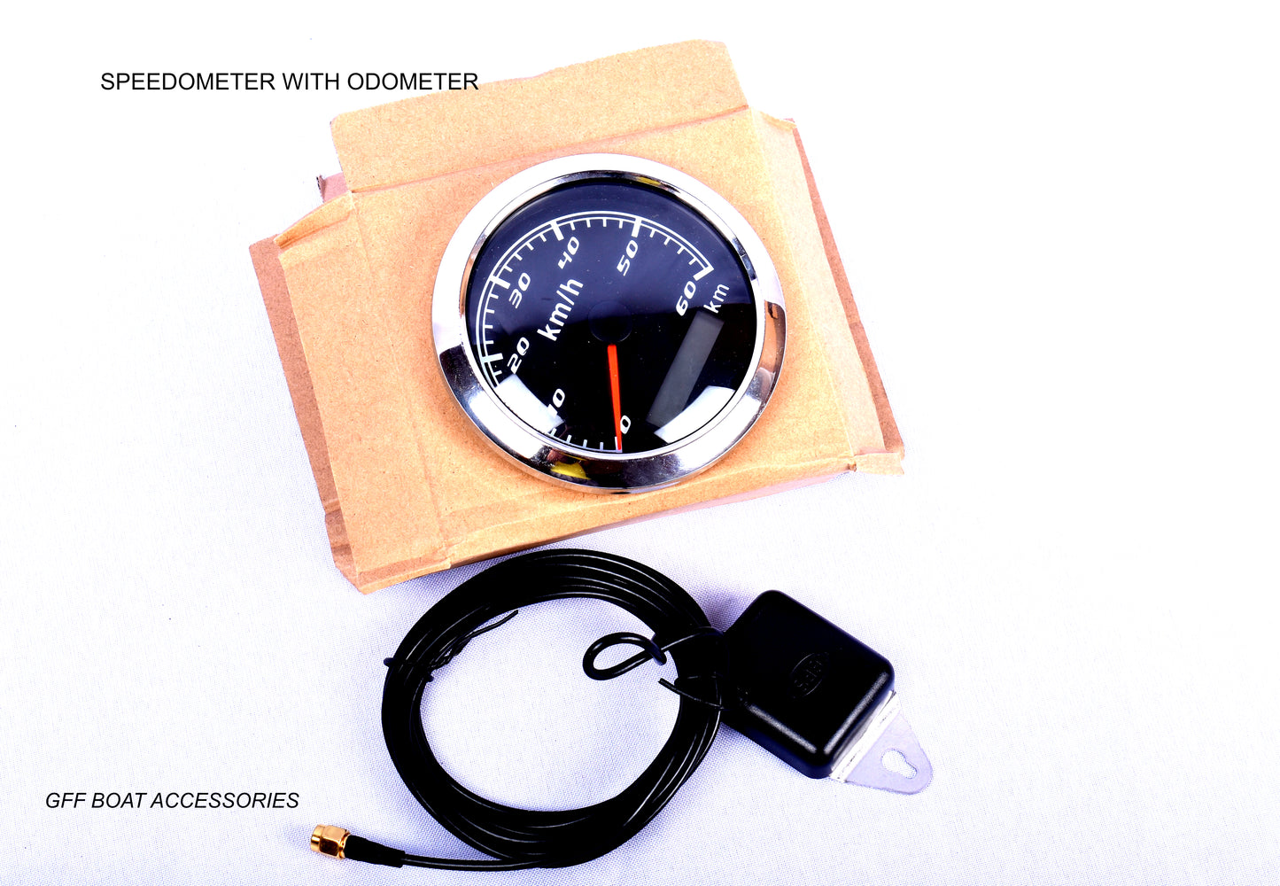 52mm Electrical water proof gauge black face/ chrome rim
