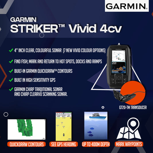 PRE-ORDER GARMIN STRIKER™ Vivid 4cv With GT20-TM Transducer
