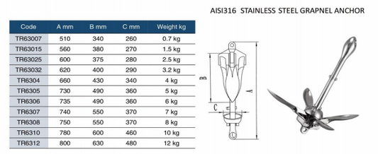 Folding Grapnel Anchor