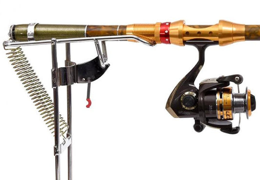 Automatic fishing rod mount spring fishing pole holder