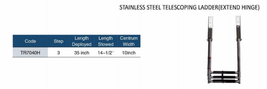 TR7039H-40H STAINLESS STEEL TELESCOPING LADDER EXTENDED HINGE